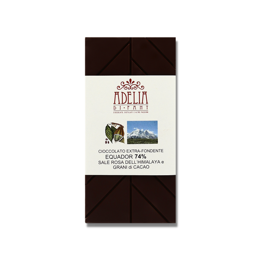 Tavoletta Cioccolato Extra-fondente 74%   ECUADOR con SALE ROSA DELL'HIMALAYA
