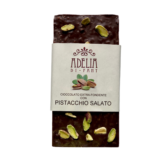 Tavoletta cioccolato Extra-fondente con Pistacchio salato